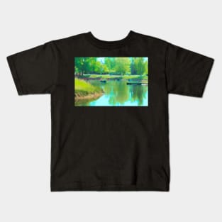 Canoeist Illustration Kids T-Shirt